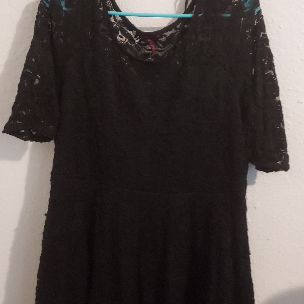 Material Girl Black Lace Babydoll Dress